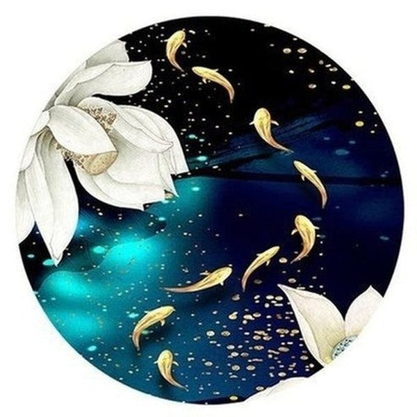 5D DIY full round diamond painting flower pattern cross stitch Lotus mosaic diamond embroidery Rhinestone home decoration gift. Type: Decor: Paintings.