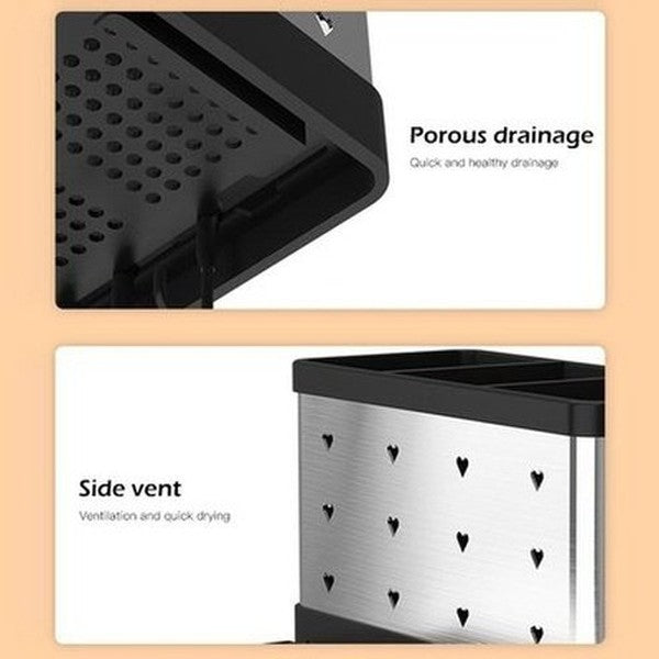 Kitchen Cutlery Storage Shelves Drain Tableware Holder Chopstick Spoon Fork Storage Box Chopsticks Cage Save Space. Type: Kitchen Utensil Holders & Racks.