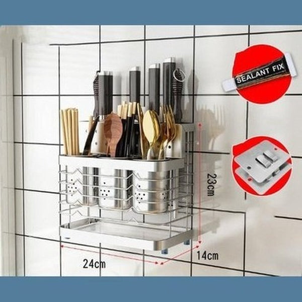304 Stainless Steel Kitchen Utensil Countertop Rack