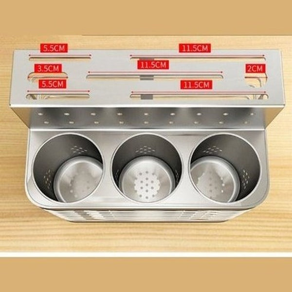 304 Stainless Steel Kitchen Utensil Countertop Rack