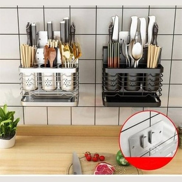 304 Stainless Steel Kitchen Utensil Countertop Rack