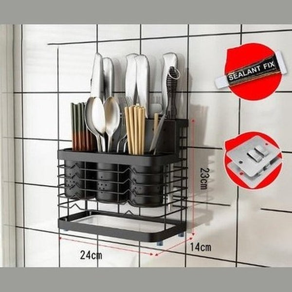 304 Stainless Steel Kitchen Utensil Countertop Rack