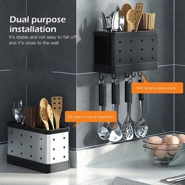 Kitchen Cutlery Storage Shelves Drain Tableware Holder Chopstick Spoon Fork Storage Box Chopsticks Cage Save Space. Type: Kitchen Utensil Holders & Racks.