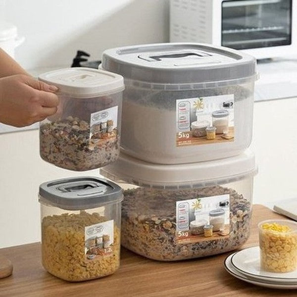 Rice Storage Bin with Measuring Cup. Sealed Flour Storage Tank 1.2L/5KG Food Storage Container Airtight Rice. Food Storage. Product Type: Food Storage Containers.