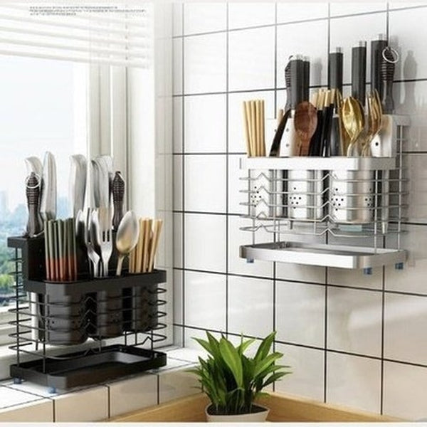 304 Stainless Steel Kitchen Utensil Countertop Rack