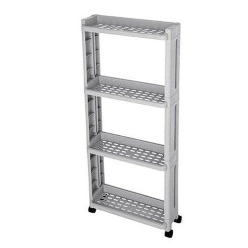 Bath Organizer Shelf Kitchen Storage Rack Shelves Rack with 4 Wheels Removable With Wheels Gap Holder
