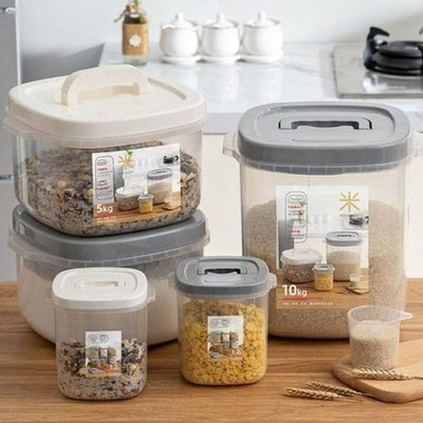 Rice Storage Bin with Measuring Cup. Sealed Flour Storage Tank 1.2L/5KG Food Storage Container Airtight Rice. Food Storage. Product Type: Food Storage Containers.
