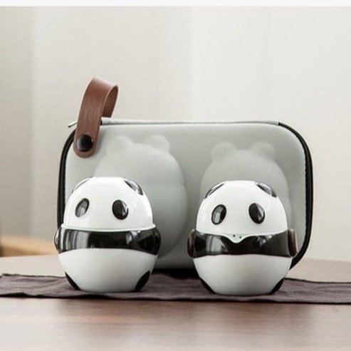 Ceramic Panda Teapot With 2 Cups Tea Sets A Travel Office Portable Chinese Tea Set Mini Carry Bag Teacup With Filter Fine Gift. Tableware: Coffee & Tea Sets.