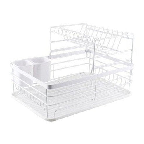 2 Layers Metal Dish Holder Rack With Drain Board