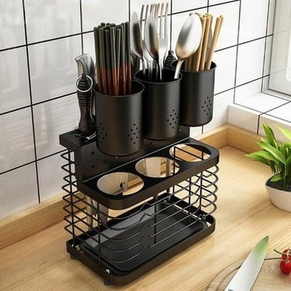 304 Stainless Steel Kitchen Utensil Countertop Rack