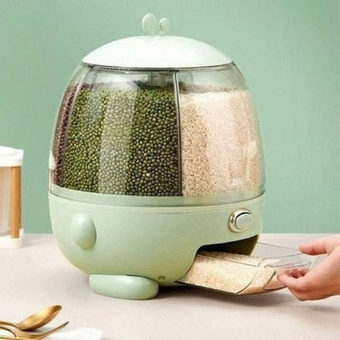 Cartoon Rotating Food Dispenser Rice Storage Container Rice Bucket Rice Storage Tank For Dry Food Fruit Storage Box. Food Storage. Type: Food Storage Containers.
