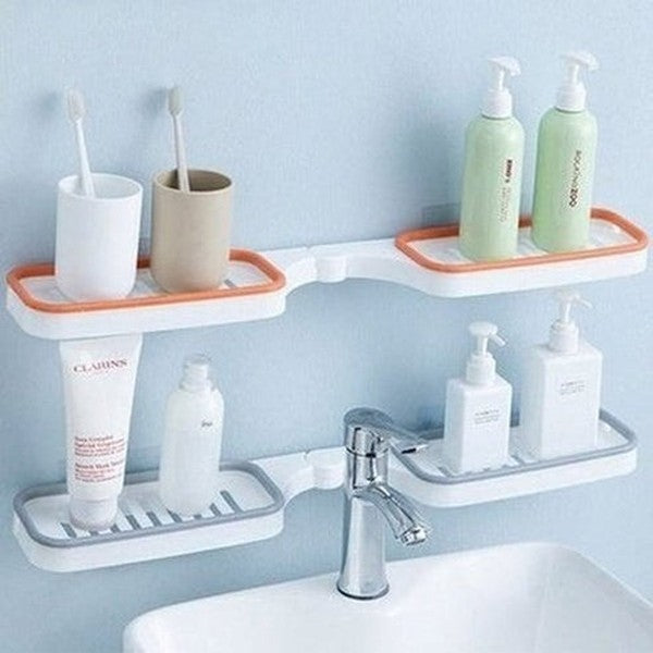 Punch-free Bathroom Corner Storage Rack