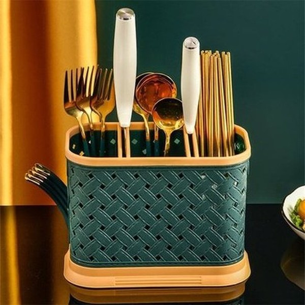 3 Grid Plastic Knife Cage Hollow Drain Cutlery Holder Knives Spoon Fork Storage Rack Container Kitchen Organizer. Kitchen Organizers. Type: Knife Blocks & Holders.