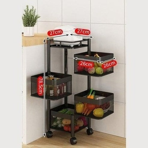 Experience 360° Rotation with Lock for Easy Movement with this Carbon Steel Rotating Storage Rack. Kitchen Organizers: Type: Kitchen Utensil Holders & Racks.