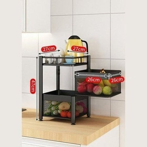 Experience 360° Rotation with Lock for Easy Movement with this Carbon Steel Rotating Storage Rack. Kitchen Organizers: Type: Kitchen Utensil Holders & Racks.