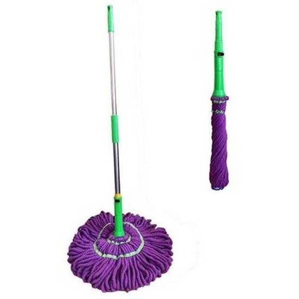 Hand-folding self-spinning self-wringing cleaning mop