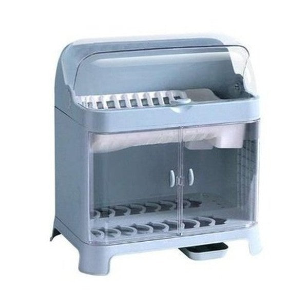 Dish and cutlery storage box with transparent lid