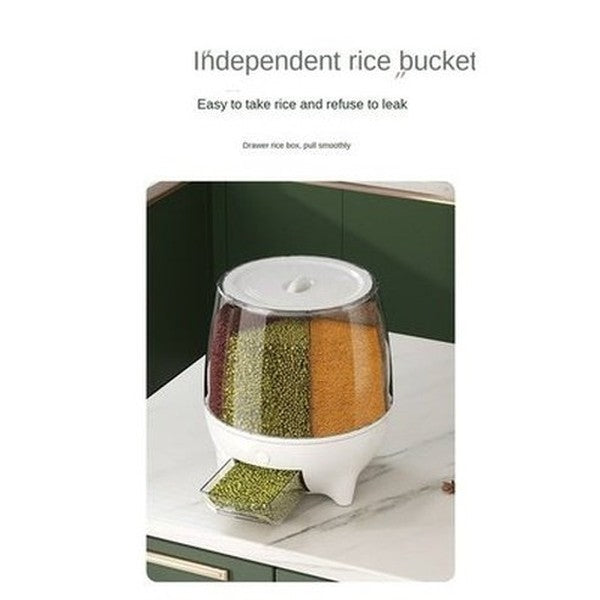 360° Swivel Sealed Rice Storage Dispenser Bucket. Large Capacity Cereal Grain Rice Storage Container. Sealed Cereal Dispenser. Type: Food Storage Containers.