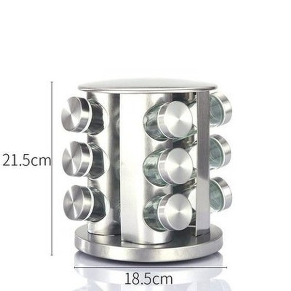 Rotating Stainless Steel Spice Organizer Rack
