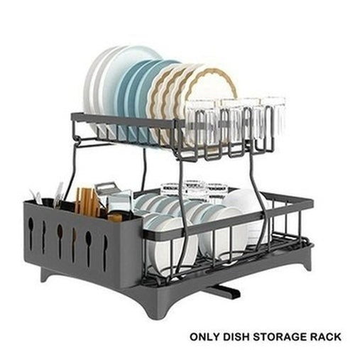 Metal Dish Drainer with Utensil Holder Rack. a must-have kitchen essential for storing and draining dishes. Kitchen Tools & Utensils > Dish Racks & Drain Boards