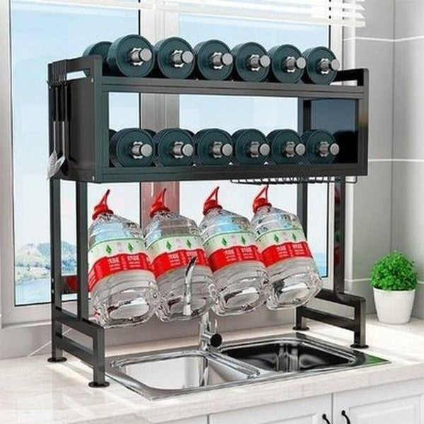 Dish Rack Adjustable Dust Proof Shelf with Cabinet