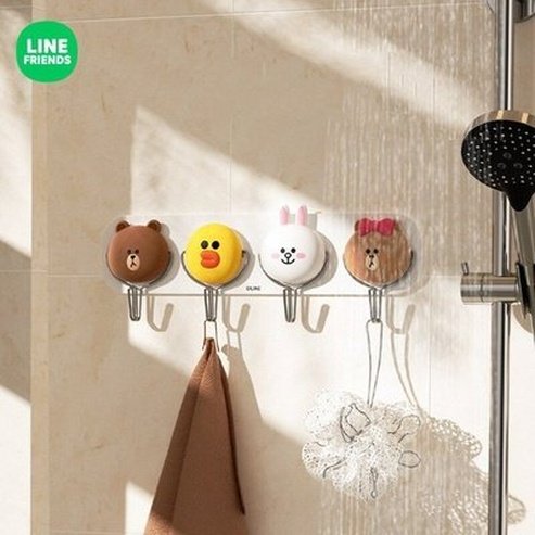LINE FRIENDS Brown Sally Cony Choco Cartoon Bathroom Towel Hook Living Room Door Back Clothes Hook Wall Storage Hooks. Storage & Organization. Storage Hooks & Racks.