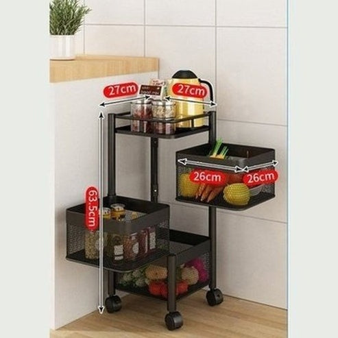 Experience 360° Rotation with Lock for Easy Movement with this Carbon Steel Rotating Storage Rack. Kitchen Organizers: Type: Kitchen Utensil Holders & Racks.