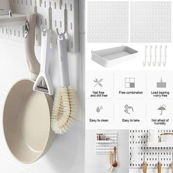 Wall Mount Hanging DIY Pegboard Dish Rack Kit