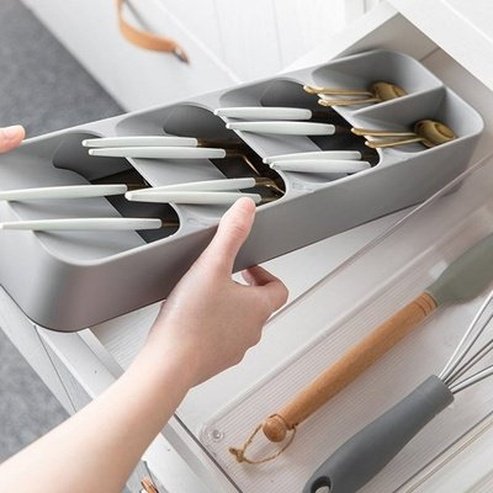 Cutlery Drawer Organizer Tray Holder Knife Spoon Forks Tableware Organizer Spice Bottle Container Knives Block Shelf. Type: Household Drawer Organizer Inserts.