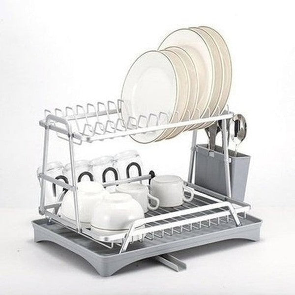 Aluminum Dish Drying Rack With Drain Board
