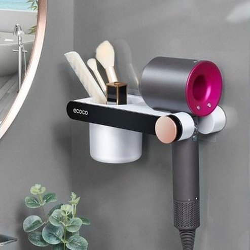 ECOCO Hair Dryer Holder Curling Iron Shelf