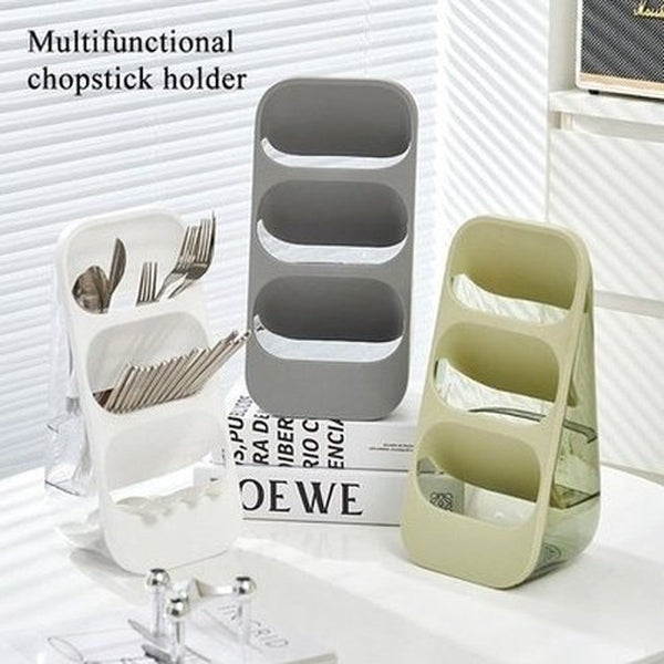 Cutlery Storage Box Multi-functional Drain Rack Fork