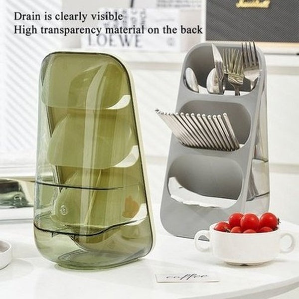 Cutlery Storage Box Multi-functional Drain Rack Fork