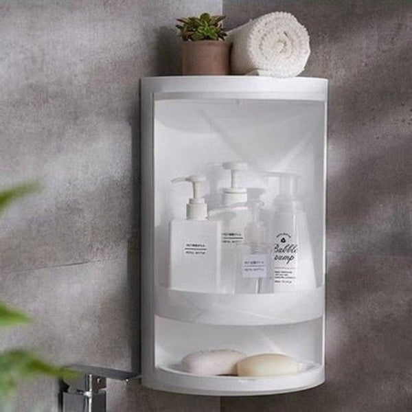 2 Layer Shower Corner Shampoo Shelf Storage 360 Rotating Wall-Mounted Shelf Shampoo Cosmetics Household Bathroom. Product Type: Bathroom Accessory Mounts.