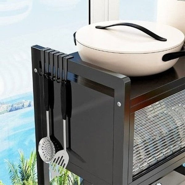 Dish Rack Adjustable Dust Proof Shelf with Cabinet