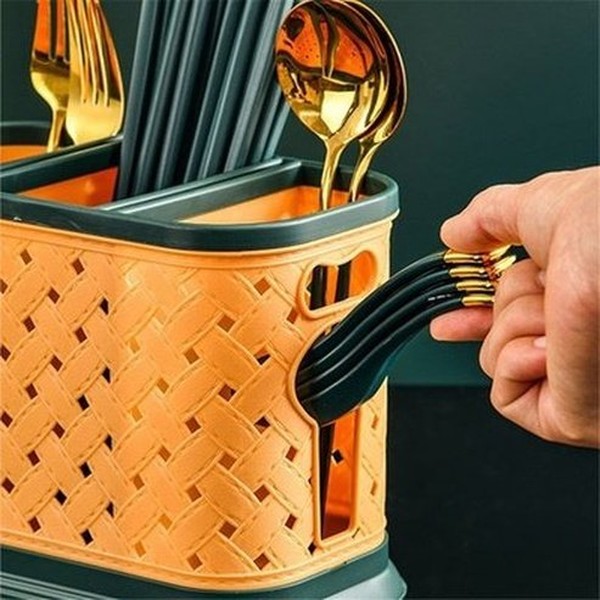 3 Grid Plastic Knife Cage Hollow Drain Cutlery Holder Knives Spoon Fork Storage Rack Container Kitchen Organizer. Kitchen Organizers. Type: Knife Blocks & Holders.