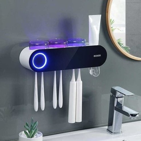 ECOCO Solar Ultraviolet Toothbrush Holder Automatic Toothpaste Squeezer Dispenser Toothbrush Disinfector. Bathroom Accessories. Type: Toothbrush Holders.