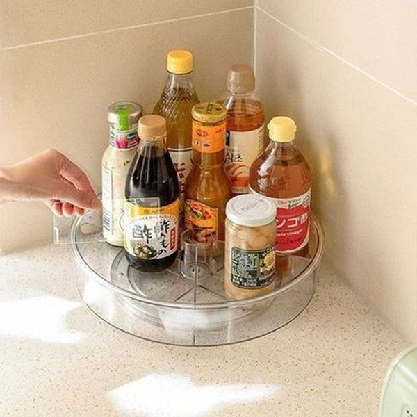 Rotating Kitchen Seasoning Rack Corner Seasoning Oil Salt Vinegar Round Multifunctional Storage Box. Kitchen & Dining. Food Storage: Food Storage Containers.