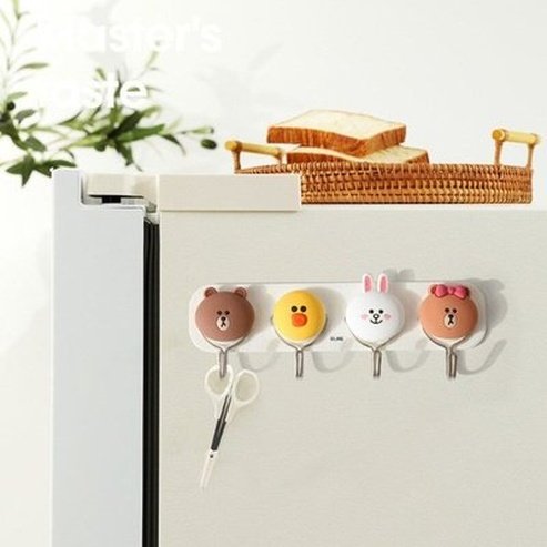 LINE FRIENDS Brown Sally Cony Choco Cartoon Bathroom Towel Hook Living Room Door Back Clothes Hook Wall Storage Hooks. Storage & Organization. Storage Hooks & Racks.