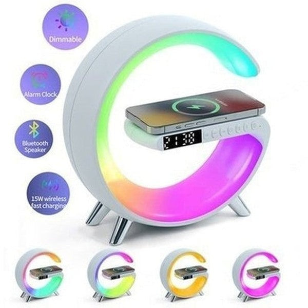 LED Night Lights Multifunction Sunrise Alarm Clock Wake Up Light Bluetooth Speaker Phone Wireless Charger RGB Dimmable Desk Lamp. Decor. Type: Clocks