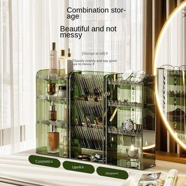 Cosmetic Storage Organizer Box Lipstick Holder Jewelry Organizer Clear Makeup Brush Shelf Desktop Dressing Table. Storage & Organization: Household Storage Containers.
