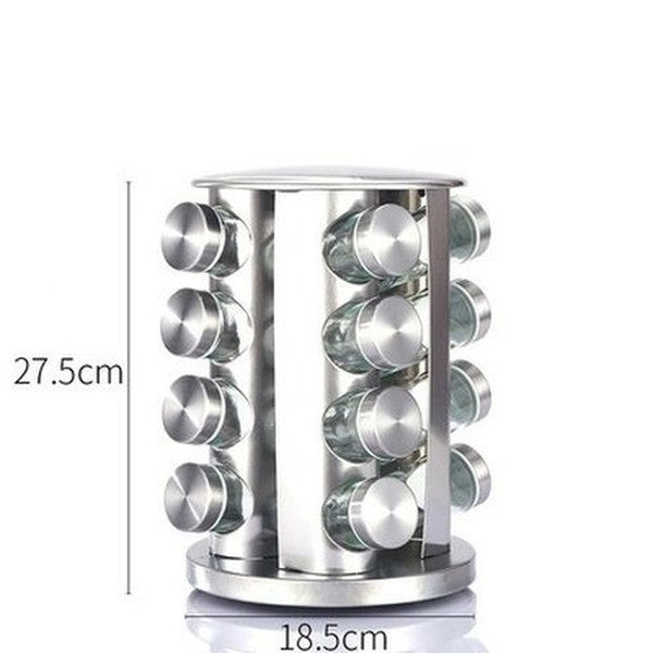 Rotating Stainless Steel Spice Organizer Rack