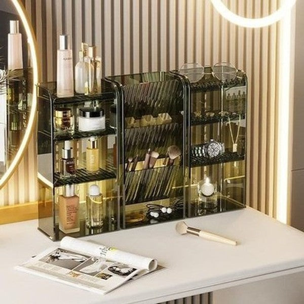 Cosmetic Storage Organizer Box Lipstick Holder Jewelry Organizer Clear Makeup Brush Shelf Desktop Dressing Table. Storage & Organization: Household Storage Containers.