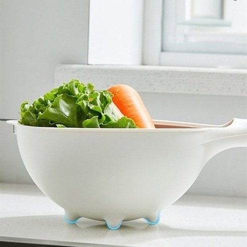 Double Layer Swivel Drain Basket With Handle Vegetable Fruit Washing Basket Kitchen Organizer. Kitchen Tools & Utensils. Product Type: Colanders & Strainers.