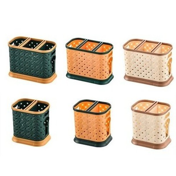 3 Grid Plastic Knife Cage Hollow Drain Cutlery Holder Knives Spoon Fork Storage Rack Container Kitchen Organizer. Kitchen Organizers. Type: Knife Blocks & Holders.