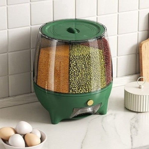 360° Swivel Sealed Rice Storage Dispenser Bucket. Large Capacity Cereal Grain Rice Storage Container. Sealed Cereal Dispenser. Type: Food Storage Containers.