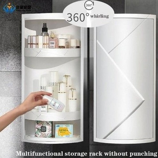 2 Layer Shower Corner Shampoo Shelf Storage 360 Rotating Wall-Mounted Shelf Shampoo Cosmetics Household Bathroom. Product Type: Bathroom Accessory Mounts.