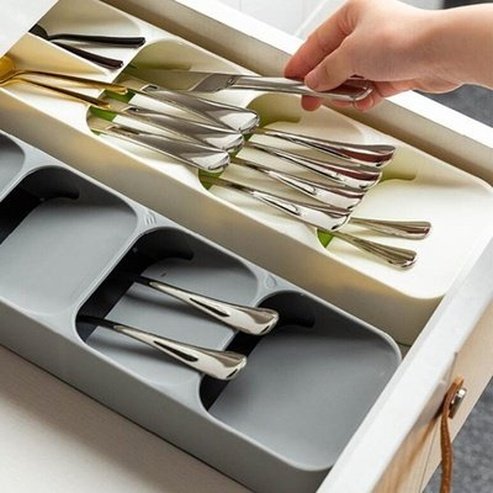 Cutlery Drawer Organizer Tray Holder Knife Spoon Forks Tableware Organizer Spice Bottle Container Knives Block Shelf. Type: Household Drawer Organizer Inserts.