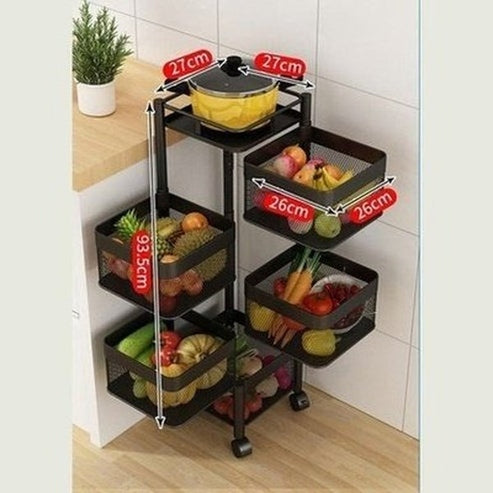 Experience 360° Rotation with Lock for Easy Movement with this Carbon Steel Rotating Storage Rack. Kitchen Organizers: Type: Kitchen Utensil Holders & Racks.
