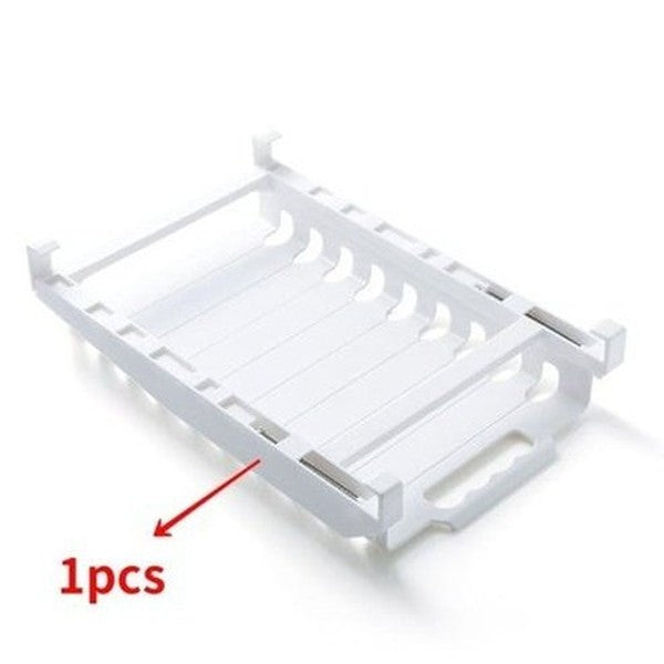 Kitchen Organizer Refrigerator Preservation Ziploc Bag Storage Rack Household Artifact No Drilling Telescopic Hanging Shelf. Food Storage: Food Storage Bags.